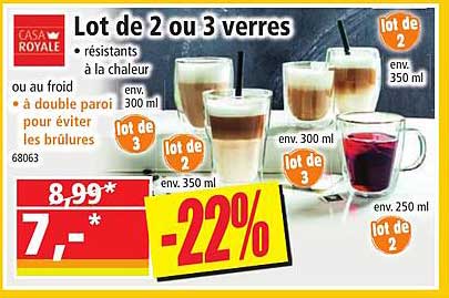 Lot De 2 Ou 3 Verres Casa Royale
