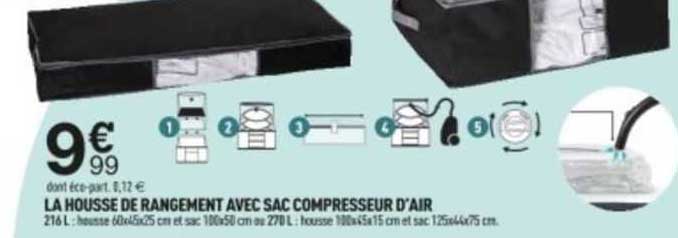 la housse de rangement avec sac compresseur d'air