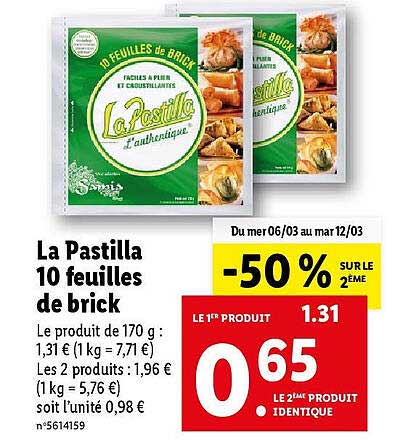 la pastilla 10 feuilles de brick
