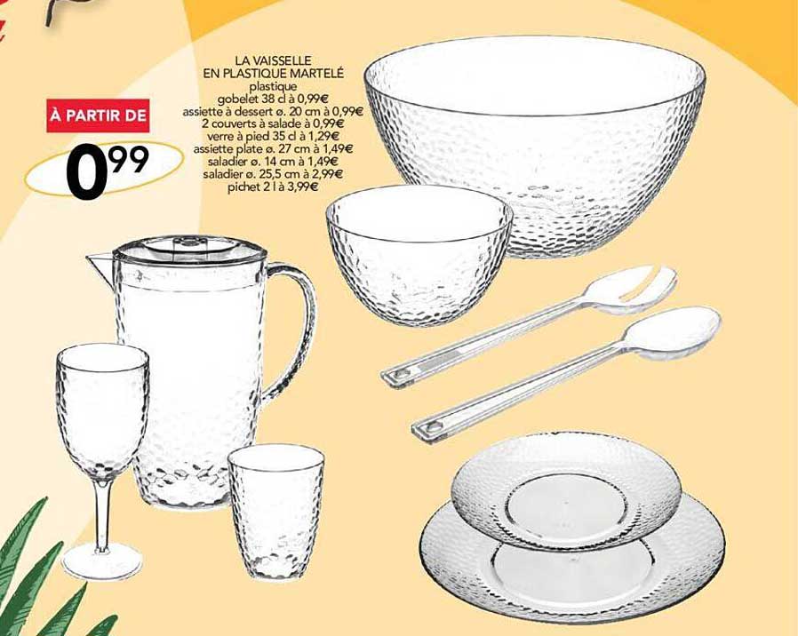 la vaisselle en plastique martelé