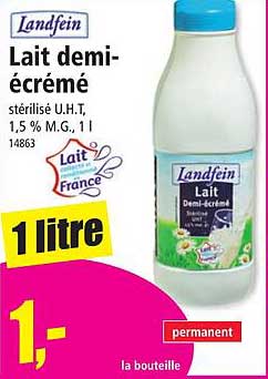 lait demi-écrémé landfein