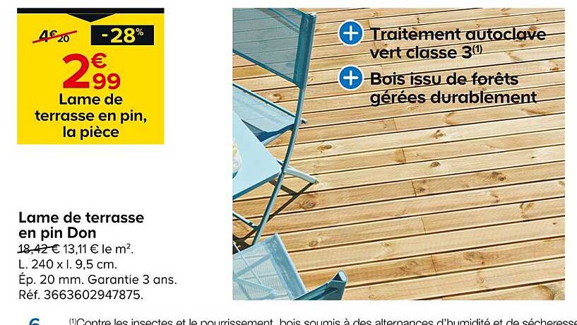 lame de terrasse en pin don