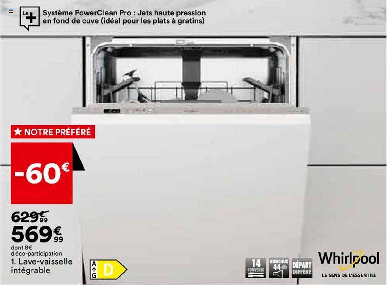 lave-vaisselle intégrable whirlpool
