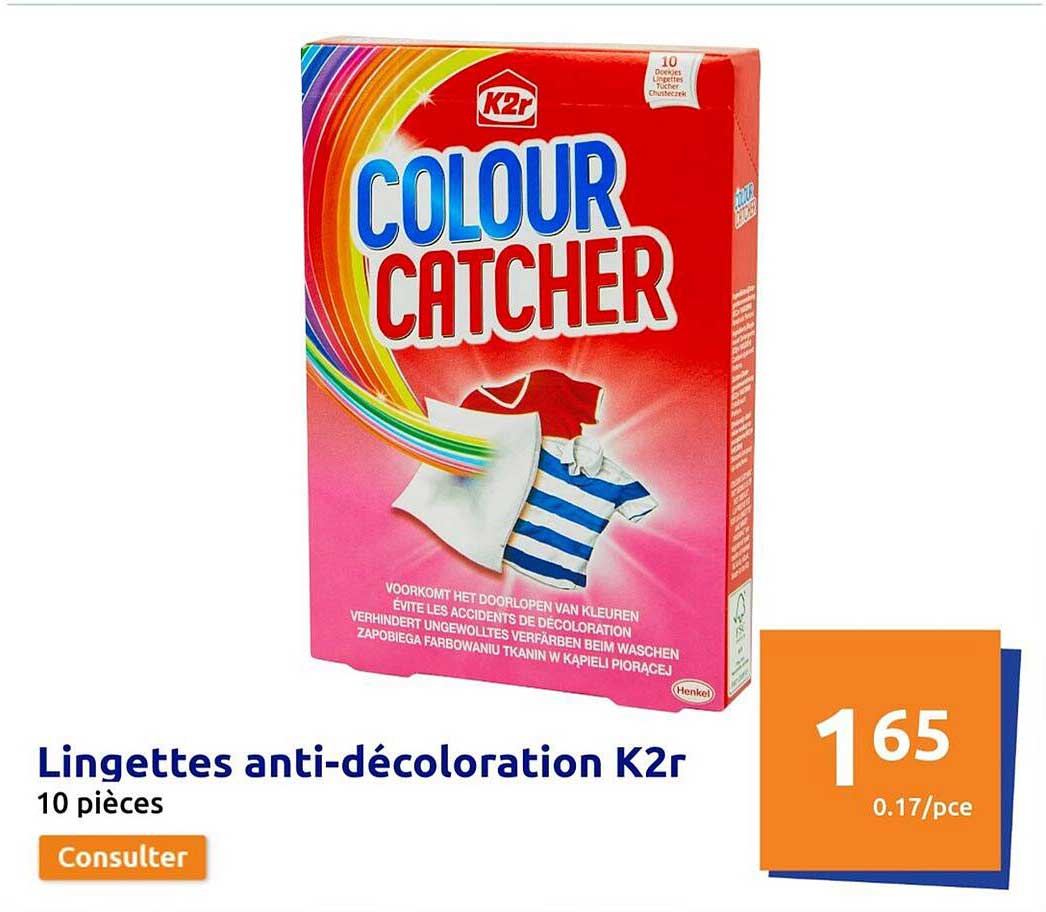 lingettes anti-décoloration K2r