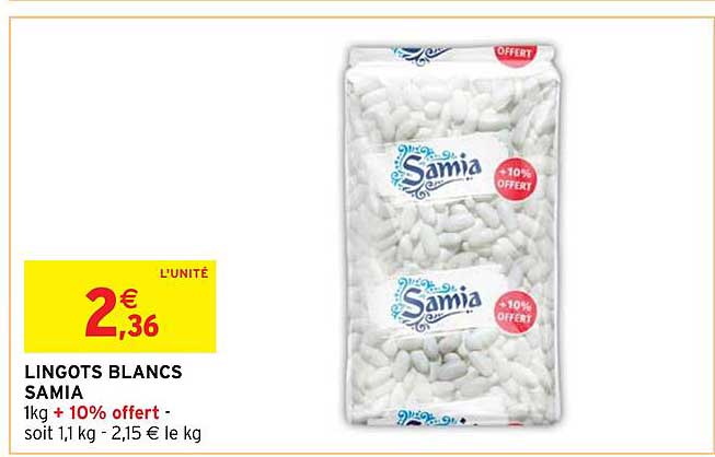 lingots blancs samia