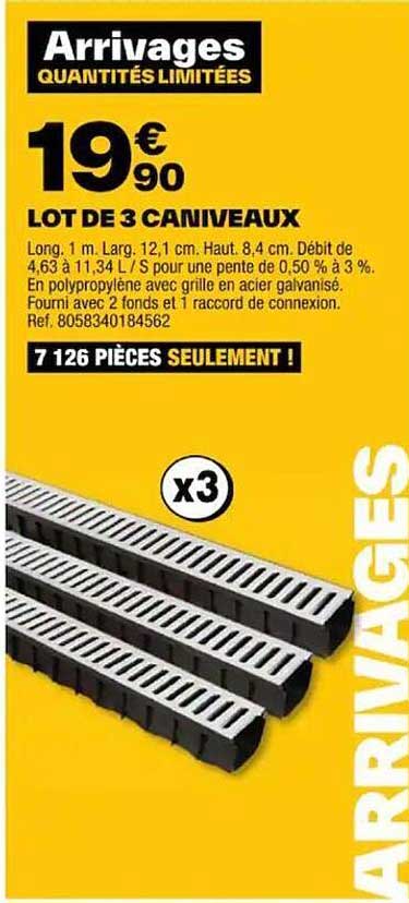 Lot De 3 Caniveaux