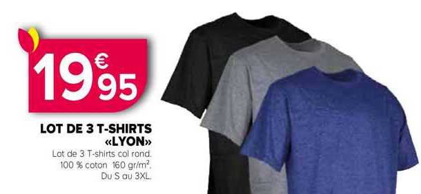 lot de 3 t-shirts «lyon»