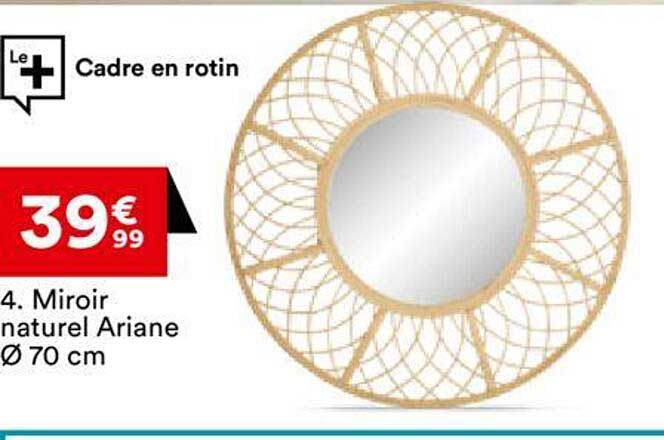 miroir naturel ariane ø 70 cm