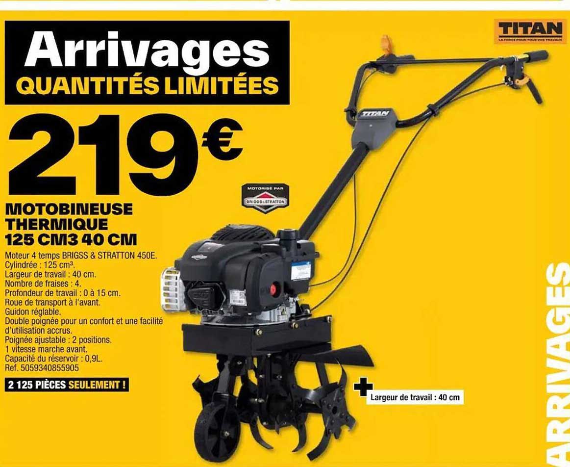 Motobineuse Thermique 125 Cm³ 40 Cm