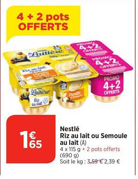Nestlé Riz Au Lait Ou Semoule Au Lait