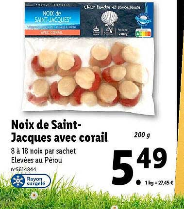 noix de saint-jacques avec corail