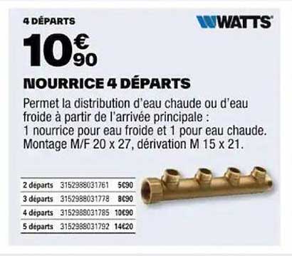 nourrice 4 départs watts