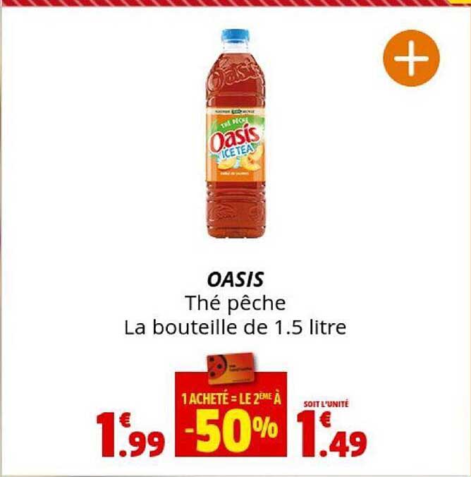 oasis thé pêche la bouteille de 1.5 litre