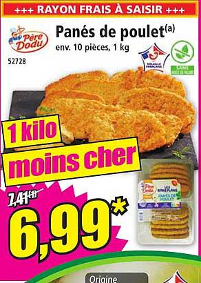 panés de poulet pêre dodu