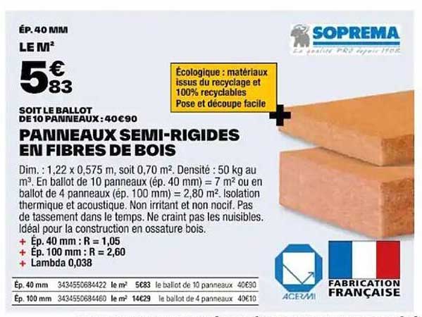 Panneaux Semi-rigides En Fibres De Bois Soprema