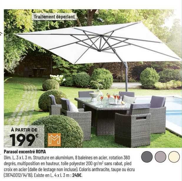 parasol excentré roma