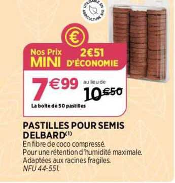 pastilles pour semis delbard