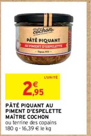 pâté piquant au piment d'espelette maître cochon
