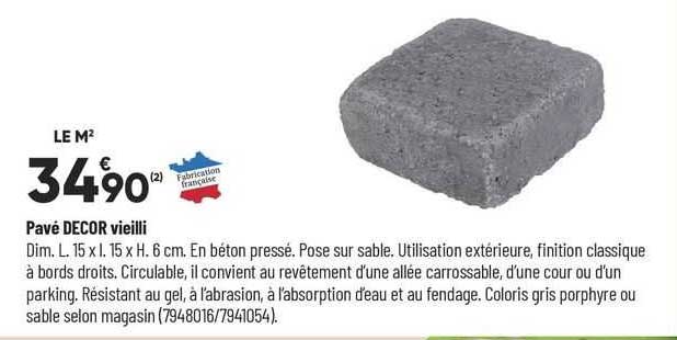 pavé decor vieilli