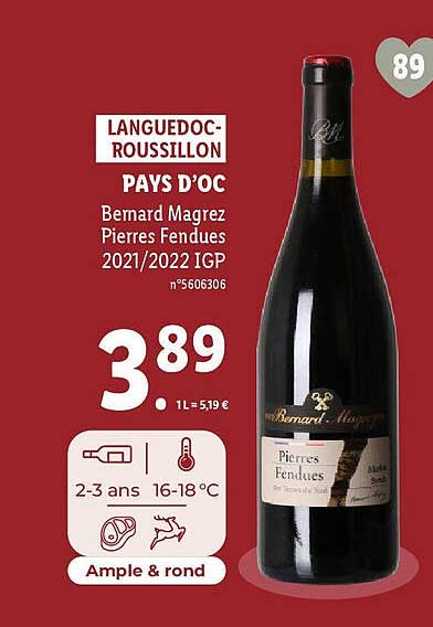 pays d'oc bernard magrez pierres fendues 2021/2022 igp