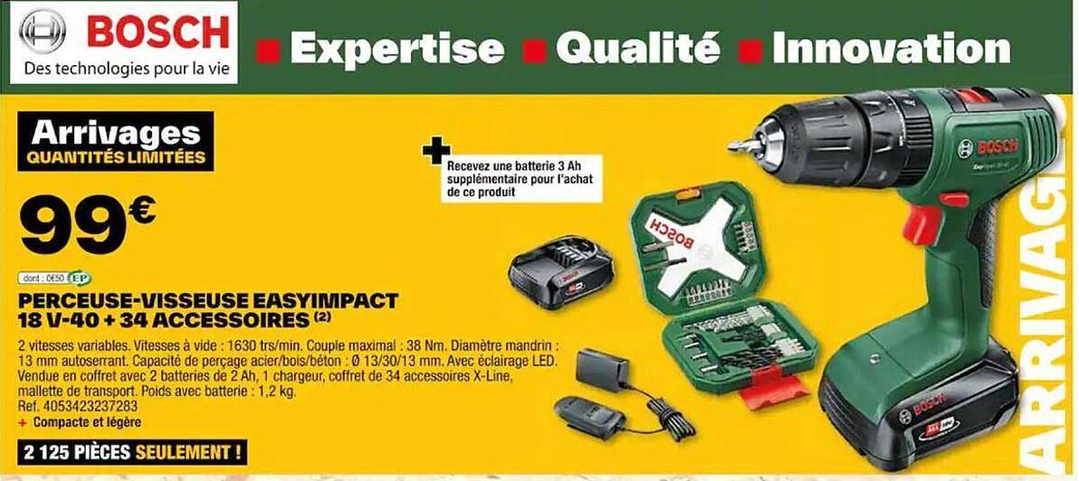 perceuse-visseuse easy impact 18 v-40 + 34 accsessoire