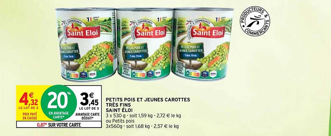 petits pois et jeunes carottes très fins saint éloi