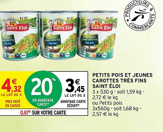 petits pois et jeunes carottes très fins saint éloi