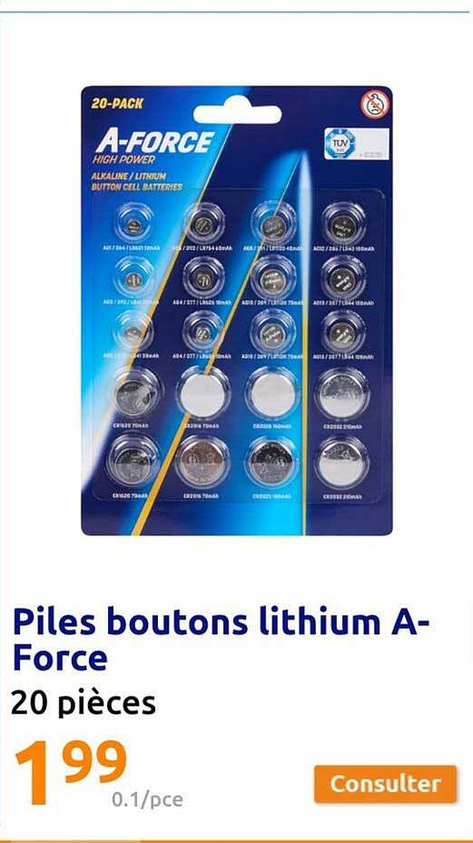 piles boutons lithium a-force