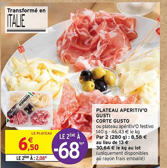 plateau aperitiv'o gusti corte gusto