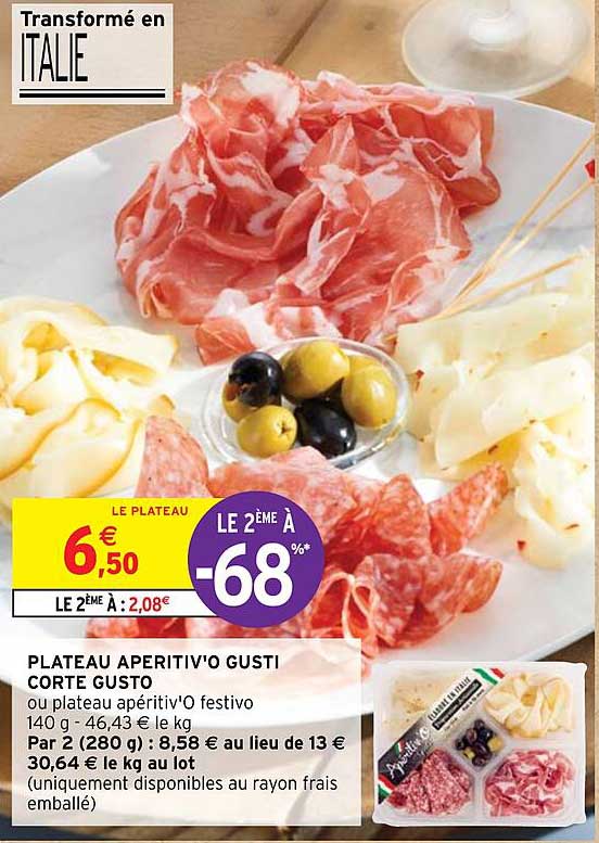 plateau aperitivo gusti corte gusto