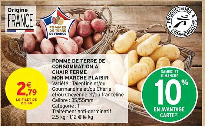 pomme de terre de consommation à chair ferme mon marche plaisir