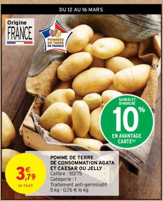 pomme de terre de consommation agata et caesar ou jelly