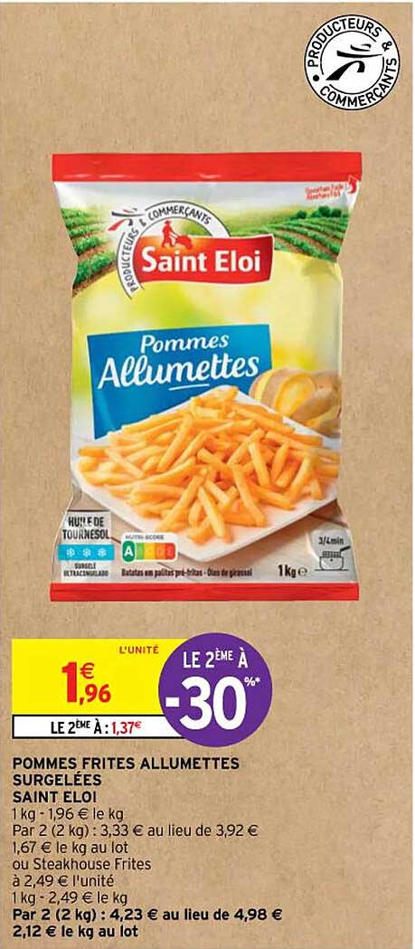 pomme frites allumettes surgelées saint eloi