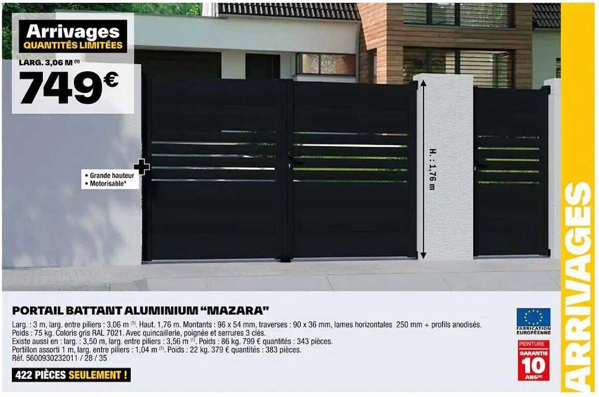 Portail Battant Aluminium "mazara"