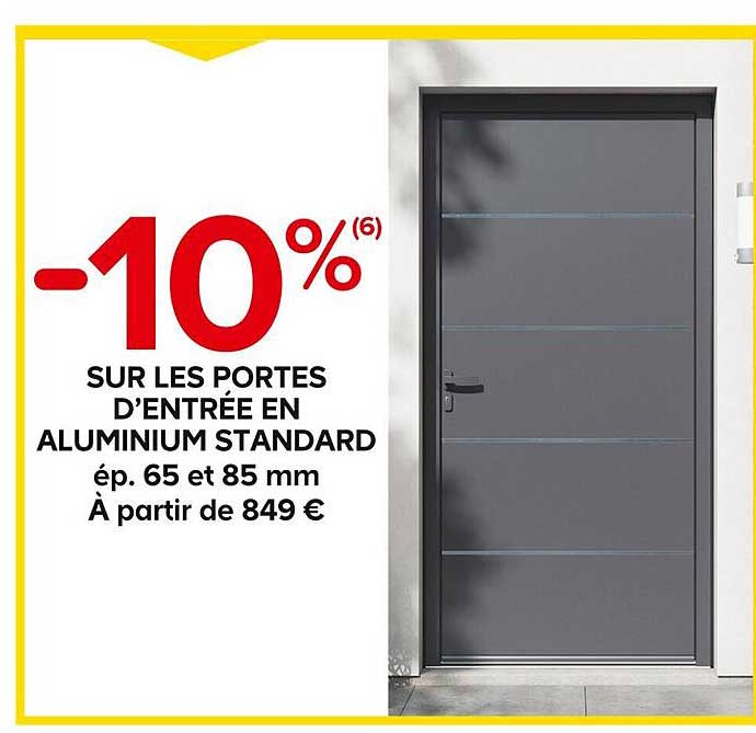 portes d'entrée en aluminium standard