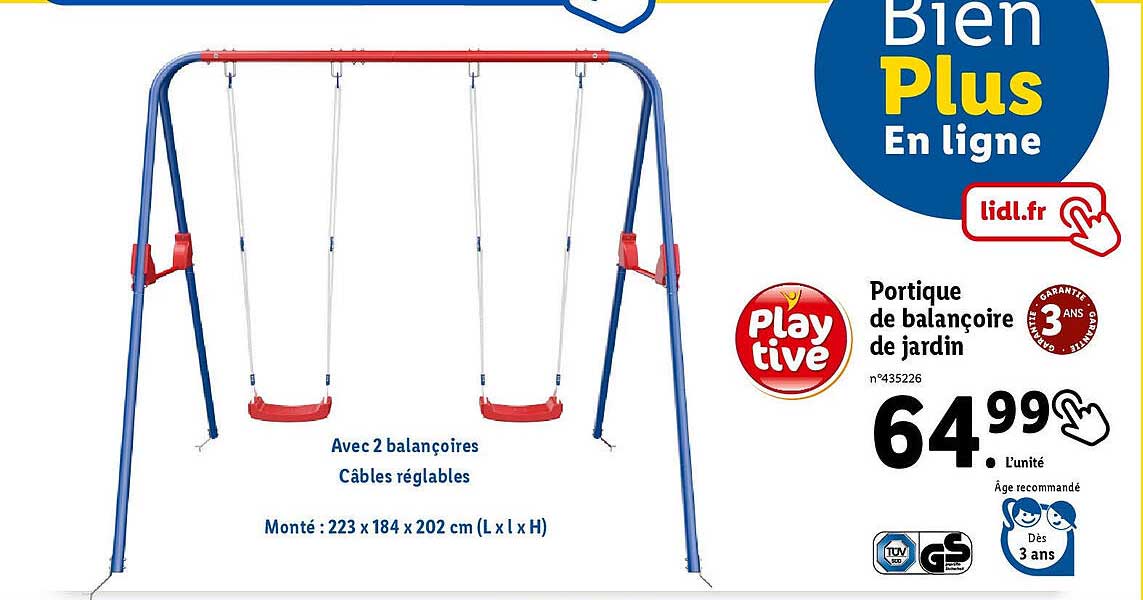 portique de balançoire de jardin playtive