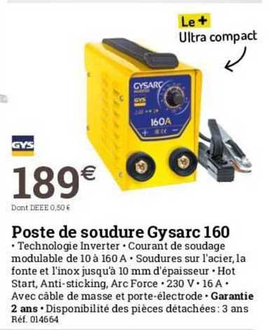 poste de soudure gysarc 160 gys