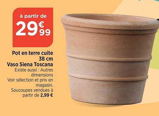 pot en terre cuite 38 cm vaso siena toscana