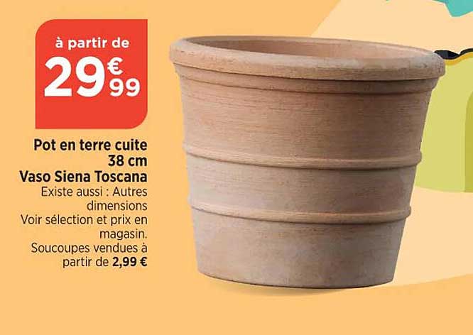 pot en terre cuite 38 cm vaso siena toscana