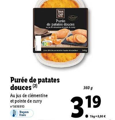 purée de patates douces