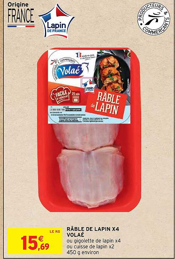 râble de lapin x4 volaé