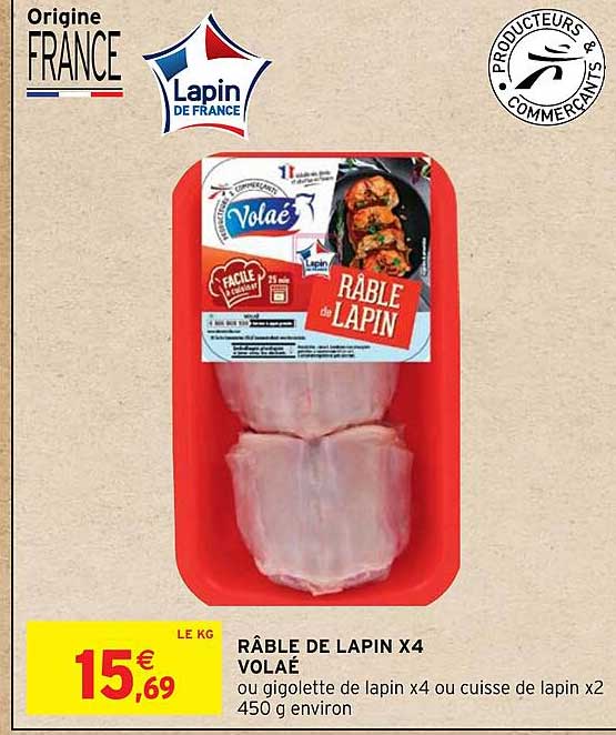 râble de lapin x4 volaé