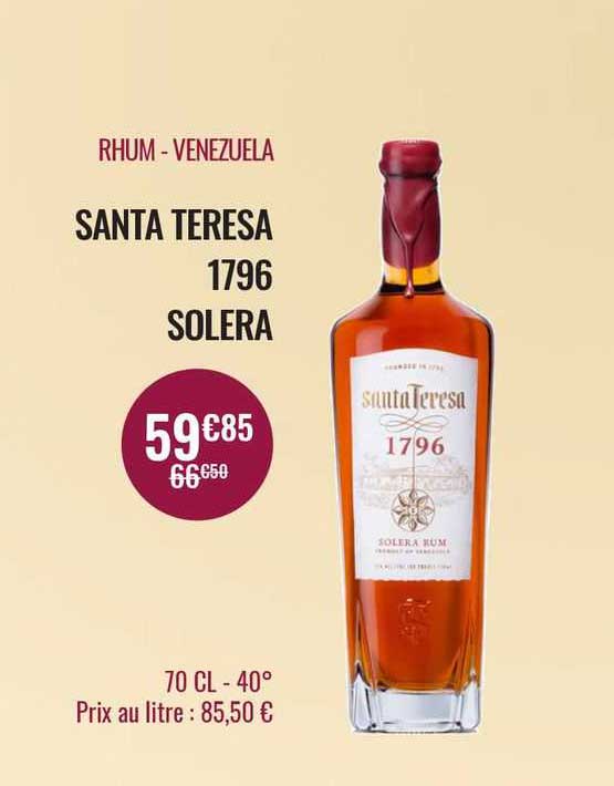 rhum - venezuela santa teresa 1796 solera