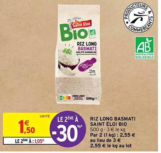 riz long basmati saint éloi bio