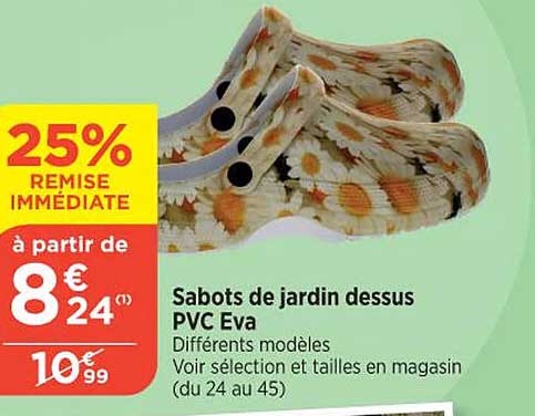 sabots de jardin dessus pvc eva