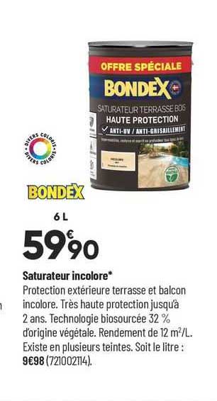 Saturateur Incolore Bondex