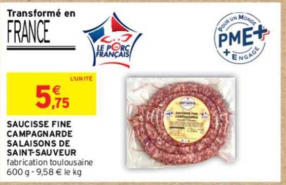 saucisse fine campagnarde salaison de saint-sauveur