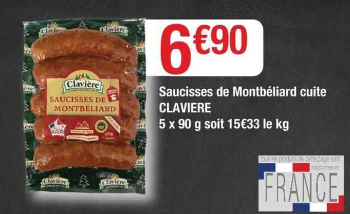 Saucisses De Montbéliard Cuite Clavière