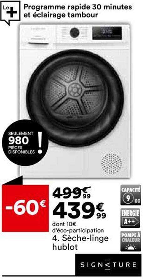 sèche-linge hublot signature