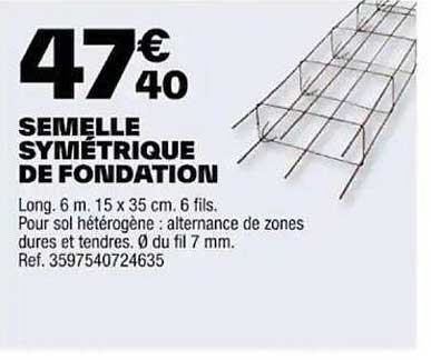 semelle symétrique de fondation